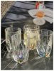 Rainbow Diamond Acrylic Glasses Drinking Set of 4 Hi Ball (17oz), Plastic Drinking Glasses, BPA Free Cocktail Glasses, Drinkware Set