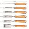 6 Pcs Wood Turning Tools with Wooden Storage Case, Wood Chisel Set, 60CRV Wood Carving Chisels Set for Woodcarving, Carpentry, Trimming Edges
