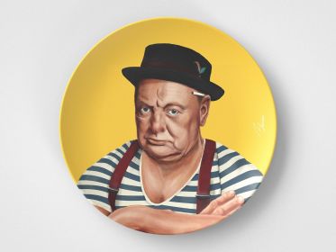 Winston // 10" Round Plate // Political Gift Idea (Set: Set of 4)